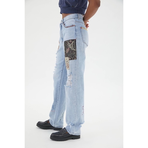 URBAN OUTFITTERS BDG High-Waisted Cowboy Jean Printed Patchwork - Picture 3 of 10
